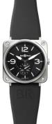 Bell & Ross Herreklokke BRS-BL-ST-SRB BR S Quartz Sort/Gummi Ø39