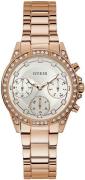 Guess Dameklokke W1293L3 Hvit/Rose-gulltonet stål Ø36 mm