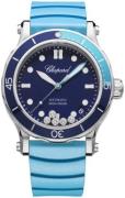 Chopard Dameklokke 278587-3001 Happy Ocean Blå/Gummi Ø40 mm