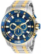 Invicta Herreklokke 26082 Pro Diver Blå/Gulltonet stål Ø50 mm