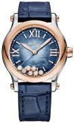 Chopard Dameklokke 278578-6003 Happy Sport Blå/Lær Ø36 mm