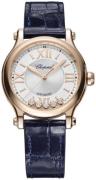 Chopard Dameklokke 275378-5001 Happy Sport Sølvfarget/Lær Ø33 mm