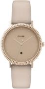 Cluse Dameklokke CL63005 Beige/Lær Ø33 mm