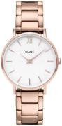 Cluse Dameklokke CW0101203027 Minuit Hvit/Rose-gulltonet stål Ø33 mm