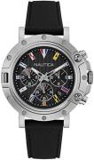 Nautica Herreklokke NAD17527G Sort/Gummi Ø44 mm