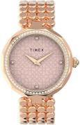 Timex Dameklokke TW2V02800 Asheville Rosa/Rose-gulltonet stål Ø34 mm