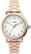Timex Dameklokke TW2U14000 Standard Hvit/Rose-gulltonet stål Ø34 mm