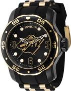 Invicta Herreklokke 42317 NHL Sort/Gulltonet stål Ø48 mm