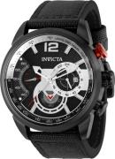 Invicta Herreklokke 39657 Aviator Sort/Tekstil Ø46 mm