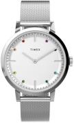 Timex Dameklokke TW2V36900 Midtown Hvit/Stål Ø36 mm