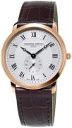 Frederique Constant Herreklokke FC-235M4S4 Slimline Sølvfarget/Lær