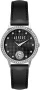 Versus by Versace Dameklokke VSP572021 Strandbank Crystals Sort/Lær