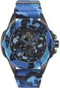 Philipp Plein Herreklokke PWAAA1021 The Skull Grønn/Gummi Ø44 mm