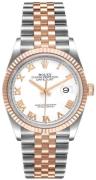 Rolex Dameklokke 126231-0015 Datejust 36 Hvit/18 karat rosé gull