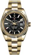 Rolex Herreklokke 326938-0004 Sky-Dweller Sort/18 karat gult gull