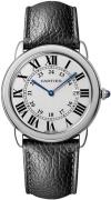 Cartier Ronde Solo De Cartier Dameklokke WSRN0029 Sølvfarget/Lær