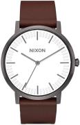 Nixon The Porter Herreklokke A10582368-00 Hvit/Lær Ø40 mm