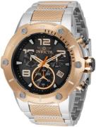 Invicta Speedway Herreklokke 33282 Sort/Rose-gulltonet stål Ø51.5 mm