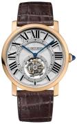 Cartier Rotonde De Cartier Herreklokke W1556215 Sølvfarget/Lær Ø40