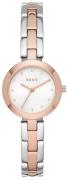 DKNY City Link Dameklokke NY2919 Hvit/Rose-gulltonet stål Ø26 mm