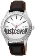 Just Cavalli 99999 Herreklokke JC1G080L0015 Hvit/Lær Ø44 mm