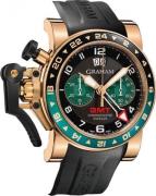 Graham Chronofighter Oversize Herreklokke 2OVGR.B16A Sort/Gummi Ø47