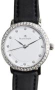 Blancpain Dameklokke 6102-4628-95A Villeret Ultraflach Hvit/Tekstil