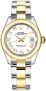 Rolex Dameklokke 279163-0024 Lady-Datejust 28 Hvit/18 karat gult gull