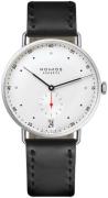 Nomos Glashütte Herreklokke N-1102 Metro Sølvfarget/Lær Ø38.5 mm