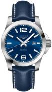 Longines Herreklokke L3.778.4.96.7 Conquest Blå/Lær Ø43 mm