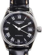 Longines Dameklokke L2.128.4.51.7 Master Sort/Lær Ø25.5 mm