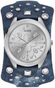 Guess Herreklokke W1139L1 Sølvfarget/Lær Ø45 mm