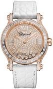 Chopard Dameklokke 274891-5005 Happy Sport Gullfarget/Lær Ø36 mm