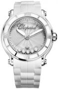 Chopard Dameklokke 288525-3002 Happy Sport Sølvfarget/Gummi Ø42 mm