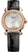 Chopard Dameklokke 274189-5005 Happy Sport Hvit/Lær Ø30 mm