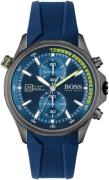 Hugo Boss Herreklokke 1513821 Globetrotter Blå/Gummi Ø46 mm