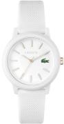 Lacoste 12.12 Dameklokke 2001211 Hvit/Gummi Ø36 mm