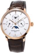 Frederique Constant Herreklokke FC-775V4S9 Slimline Sølvfarget/Lær