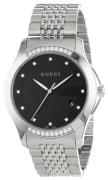 Gucci 126 MD Herreklokke YA126408 Sort/Stål Ø38 mm