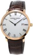 Frederique Constant Herreklokke FC-306MR4S4 Slimline Sølvfarget/Lær