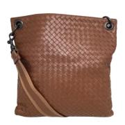 Pre-owned Brunt skinn Bottega Veneta skulderveske