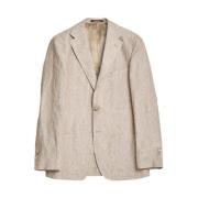 Mike Linen Suit Jacket Khaki