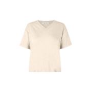 Eli T-Shirt 6680 - Off-White Lin Jersey V-Hals