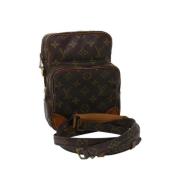 Pre-owned Brunt lerret Louis Vuitton skuldervesker