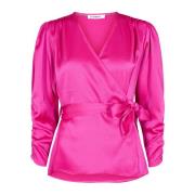 Elegant Reversibel Bluse - Mira Wrap Bluse 35076 Rosa