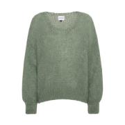 Dusty Green American Dreams Milana Mohair Knit Sweater