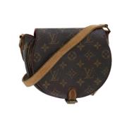 Pre-owned Brunt lerret Louis Vuitton skuldervesker