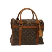 Pre-owned Brunt lerret Louis Vuitton veske