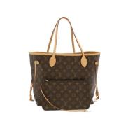 Pre-owned Brunt lerret Louis Vuitton Neverfull