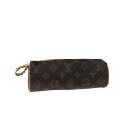 Pre-owned Brunt lerret Louis Vuitton veske